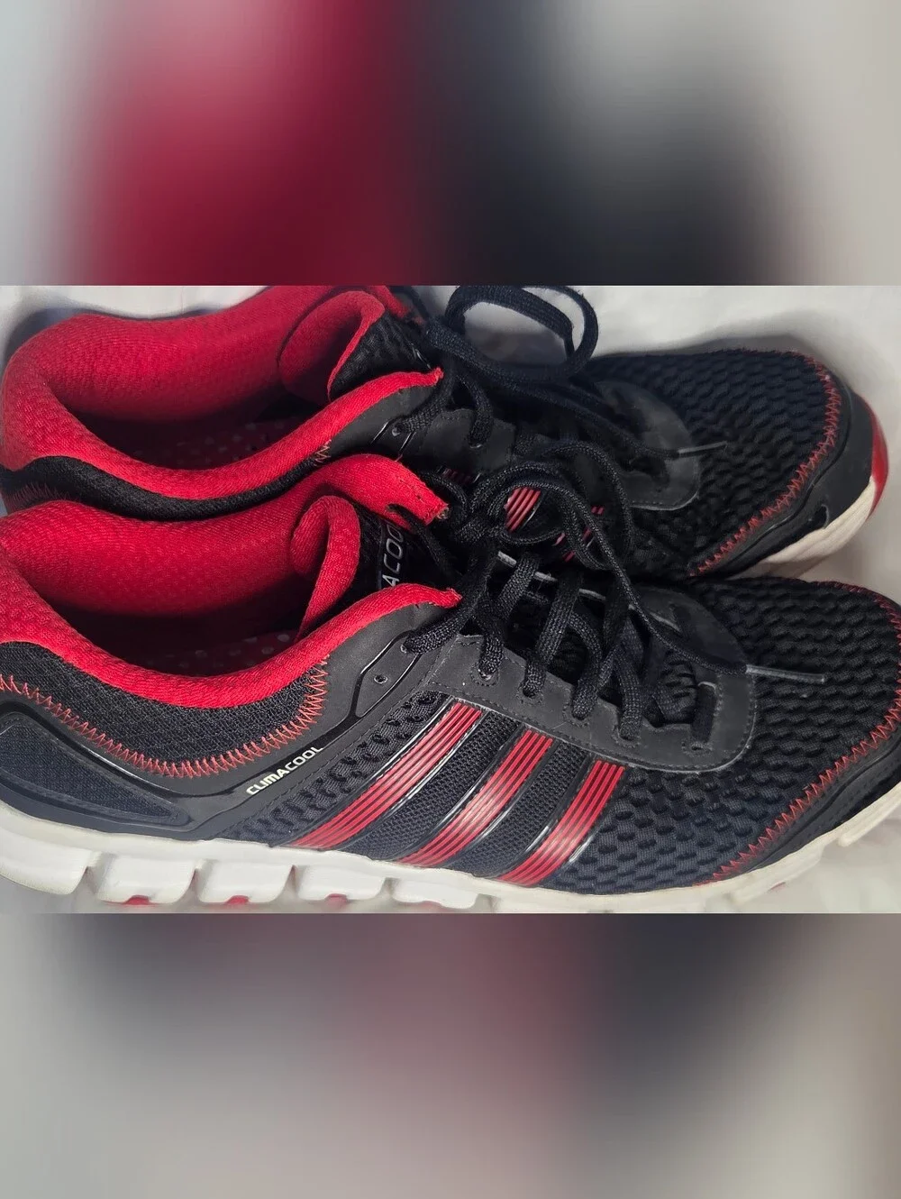 BClimacool Adidas Men’s Sz 14 Black Red Running Athletic Shoe G56548 Lightweight